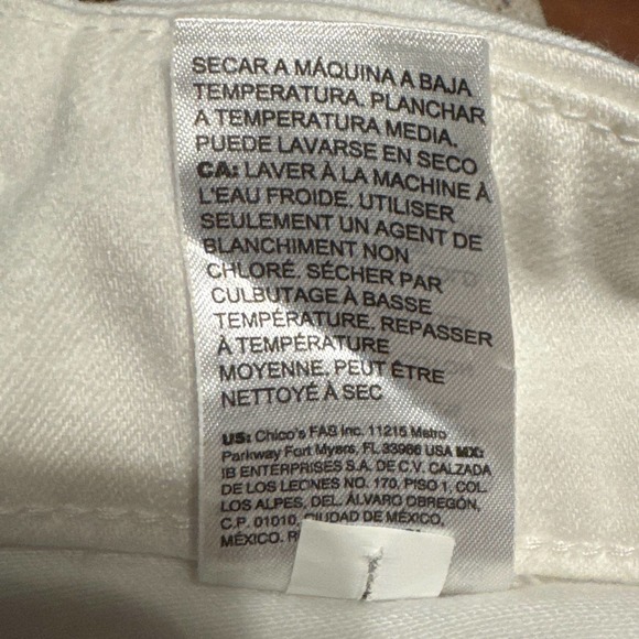 White Chico’s pullin pants women’s size 14 - Picture 8 of 8